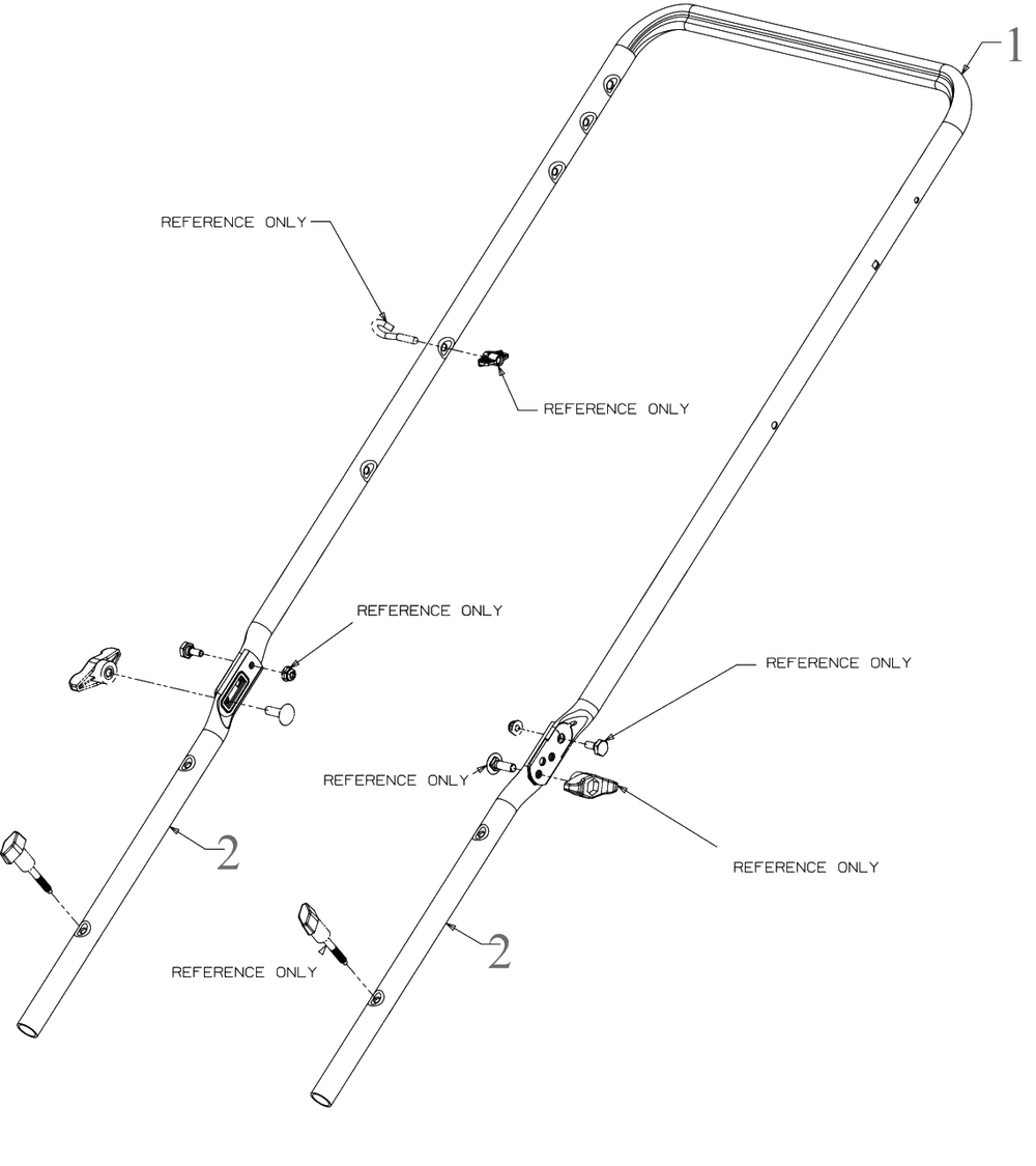 Handles Diagram and Parts List for 11A-A13M345 2022 Yard Machines Lawn Mower